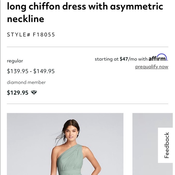 David’s Bridal One Shoulder Dress - Picture 2 of 6